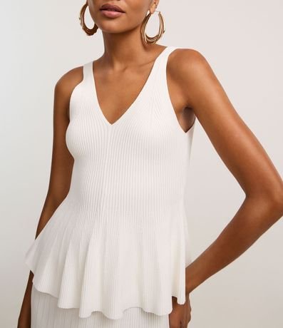 Blusa en Punto con Escote V y Bretel Ancho 3