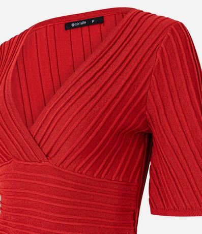 Blusa Texturizada en Punto con Escote V e Hilo Metalizado 6