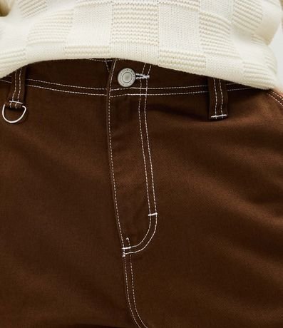 Pantalón Baggy en Sarga con Pespuntes Contrastantes 4