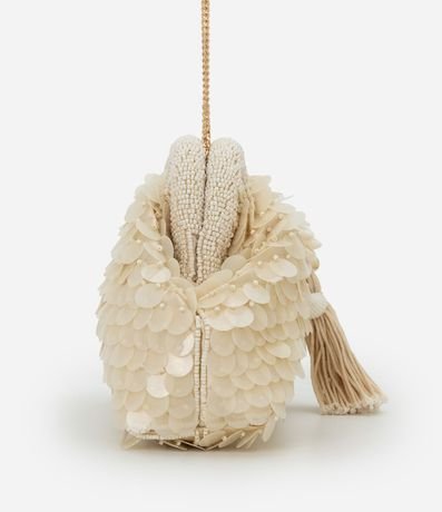 Bolsillo Clutch en Lentejuelas con Caracolas en la Borla y Correa de Cadena 3