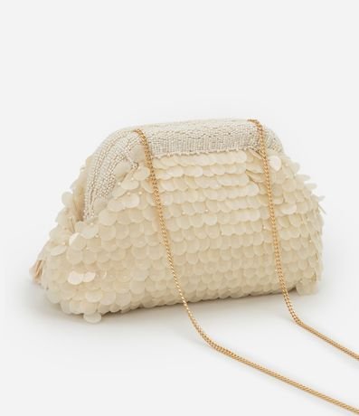 Bolsillo Clutch en Lentejuelas con Caracolas en la Borla y Correa de Cadena 4