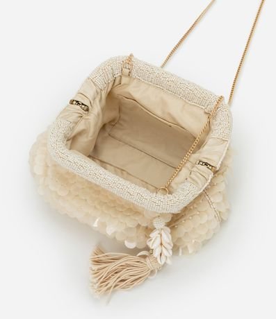 Bolsillo Clutch en Lentejuelas con Caracolas en la Borla y Correa de Cadena 5