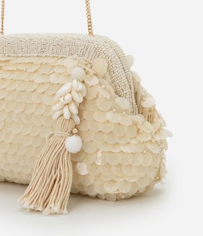 Bolsillo Clutch en Lentejuelas con Caracolas en la Borla y Correa de Cadena 6