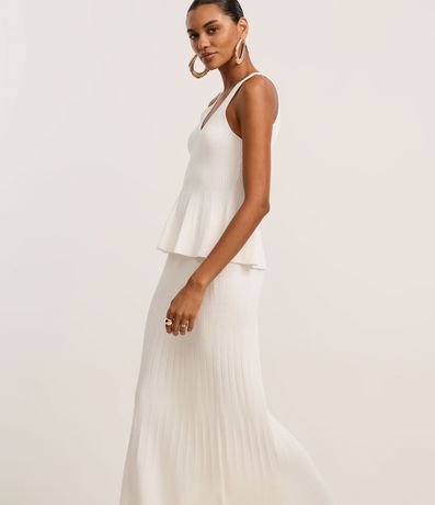 Pollera Evasê Midi en Punto con Cintura Elástica 5