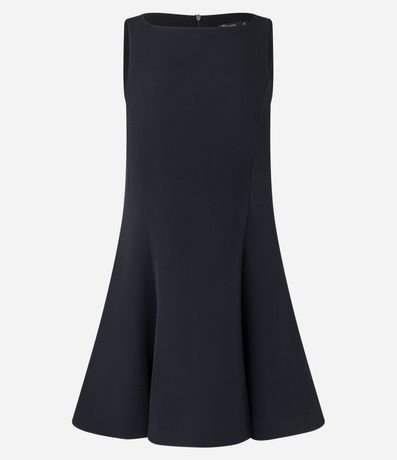 Vestido Evasê Corto en Crepé con Pences y Pliegues Amplias 5