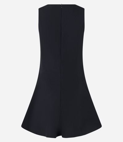 Vestido Evasê Corto en Crepé con Pences y Pliegues Amplias 6