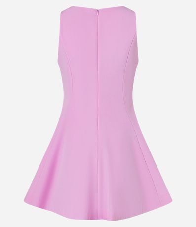 Vestido Evasê Corto en Crepé con Pences y Pliegues Amplias 7