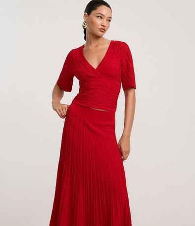 Pollera Evasê Long Midi en Punto con Frisos 2