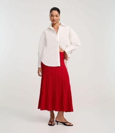 Pollera Evasê Long Midi en Punto con Frisos 6