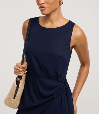 Vestido Evasê Largo en Piquet con Amarre 4