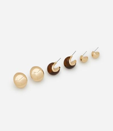 Kit 03 Argollas con Detalles en Resina