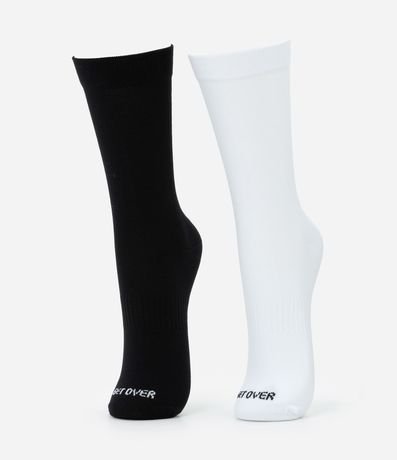 Kit 02 Medias Caña Larga Deportivas en Poliamida