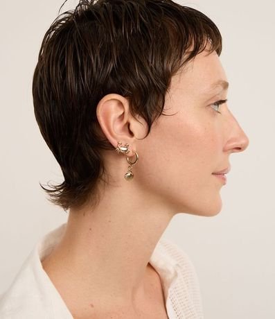 Kit 03 Caravanas aro con Colgante de Caracola y Caravana Cangrejo 3