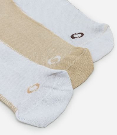 Kit 03 Medias Caña Corta Deportivas en Algodón con Rayas en la Suela 4