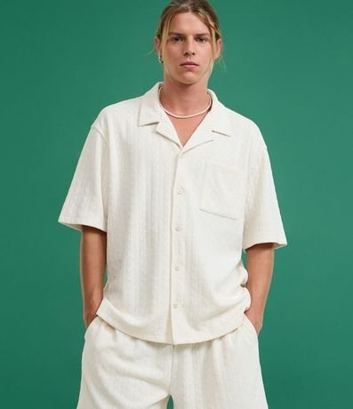 Camisa Oversized en Jacquard Texturizado
