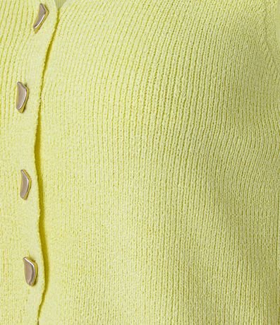 Blusa Texturizada en Punto con Escote V y Botones Irregulares 7