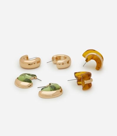 Kit 03 Caravanas Aro en Resina Diversos 2