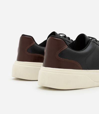 Championes en Cuero con Cordón en Elástico y Recortes 5