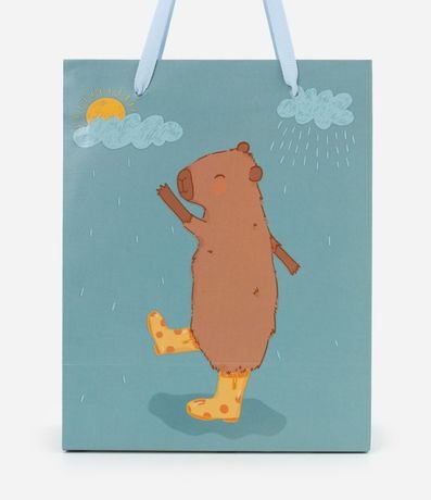 Embalaje de Regalo Pequeña con Estampa Carpincho en la LLuvia 2