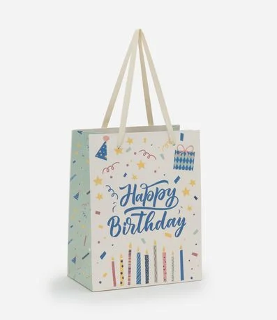 Bolsa de Regalo Pequeña con Estampa Feliz Aniversário
