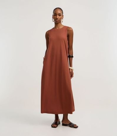 Vestido Evasê Largo en Orly con Cuello Redondo