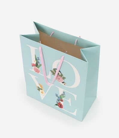 Bolsa de Regalo Mediana con Lettering Love y Flores 3