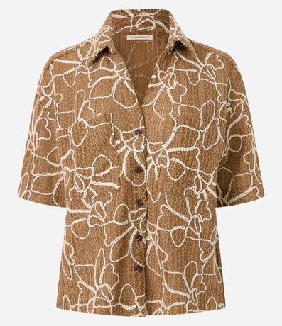 Camisa Texturizada en Encaje con Cuerdas Aplicadas 6