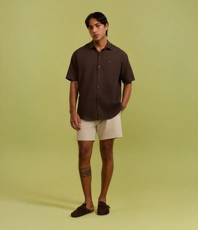 Bermuda Playera Básica en Microfibra Texturizado 