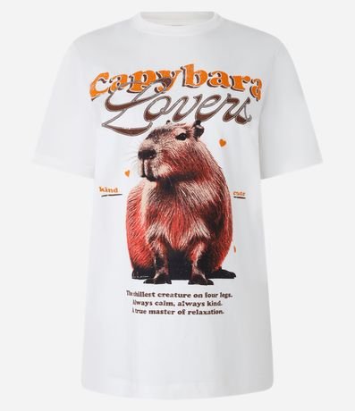 Remera Alargada en Algodón con Estampa Carpincho Lovers 4