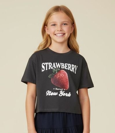 Remera Infantil con Estampa Frutilla - Talle 5 a 14 años