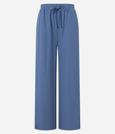 Pantalón Recto en Orly con Elástico y Lazo en la Cintura 4