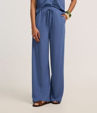 Pantalón Recto en Orly con Elástico y Lazo en la Cintura 3