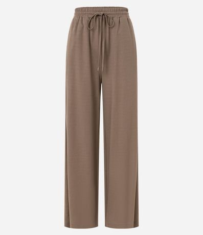 Pantalón Recto en Orly con Elástico y Lazo en la Cintura 2