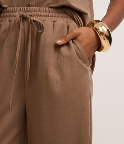 Pantalón Recto en Orly con Elástico y Lazo en la Cintura 4
