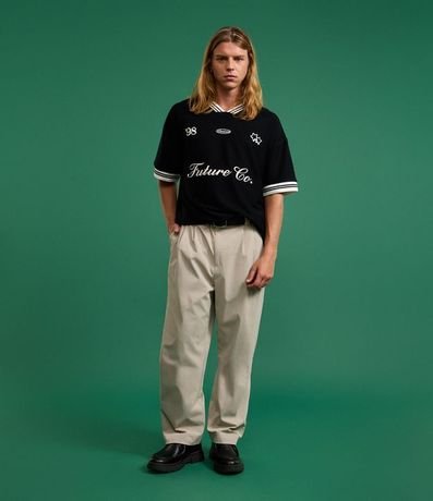 Remera Oversized Deportiva Texturizado conPatch y Bordados 2