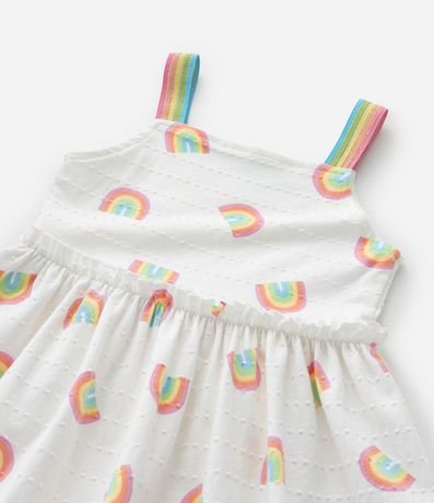 Vestido Bretel Fino Infantil Estampado de Arco-Íris Texturizado - Talle 1 a 6 años 6