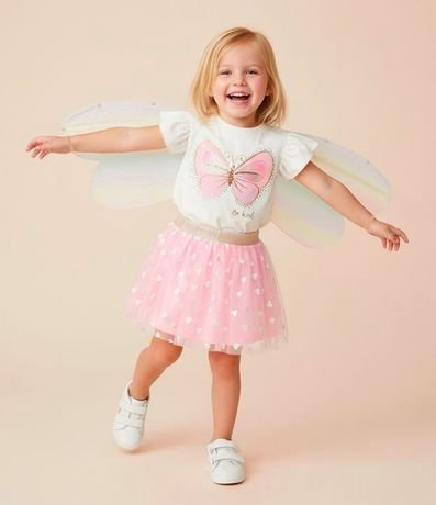 Blusa Infantil con Asas y Estampa de Mariposa - Talle 1 a 6 años