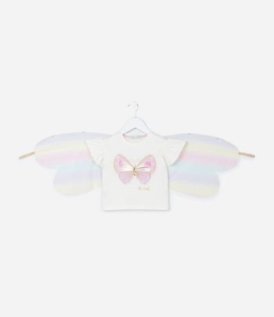 Blusa Infantil con Asas y Estampa de Mariposa - Talle 1 a 6 años 2