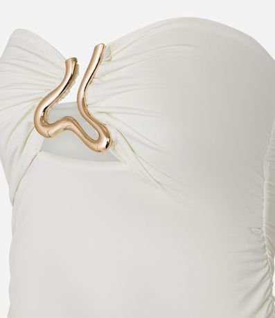 Blusa sin Bretel en Microfibra con Adornos en el Escote 8