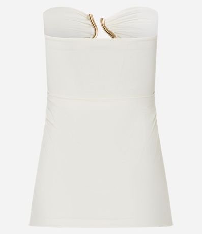 Blusa sin Bretel en Microfibra con Adornos en el Escote 9