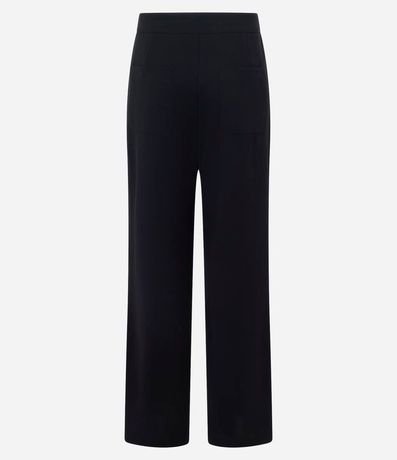 Pantalón Recto en Crepé con Cinturón y Hebilla 6