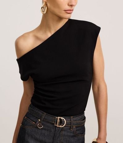 Blusa con Escote Asimétrico y Drapeado Lateral 4