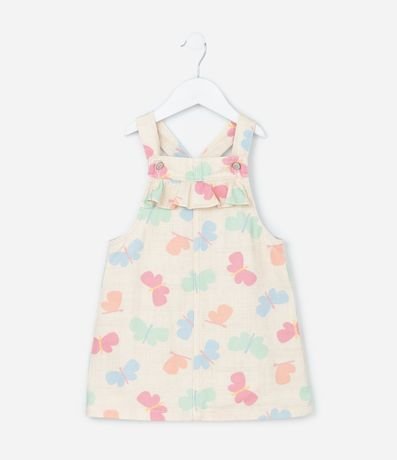 Salopete Infantil en Sarga Mariposa con Estampa de Mariposas 1 a 6 años 2