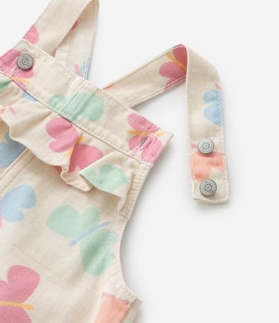 Salopete Infantil en Sarga Mariposa con Estampa de Mariposas 1 a 6 años 6