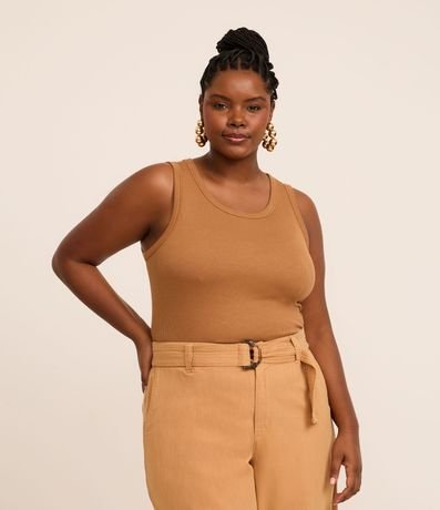 Blusa Musculosa Acanalada en Rib Curve & Plus Size