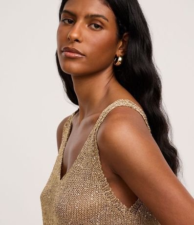 Blusa en Punto con Hilos y Lentejuelas Metalizados 3