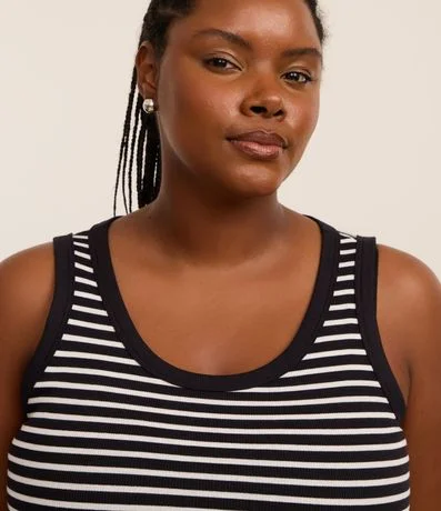 Blusa Musculosa en Rib con Rayas Curve & Plus Size 3
