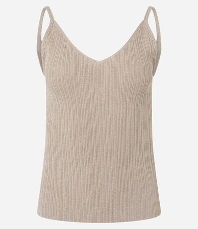 Blusa sin Manga en Punto Canelado con Hilo Metalizado 5