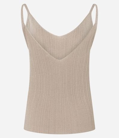 Blusa sin Manga en Punto Canelado con Hilo Metalizado 7