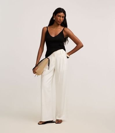 Blusa sin Manga en Punto Canelado con Hilo Metalizado 2